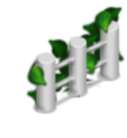 2-in-1 White Fence with Foliage