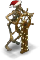 Holiday Skeleton at the Helm