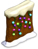 Sugar Gingerbread Wall with Lights and Snow