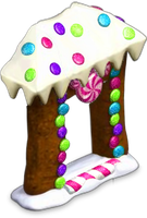 Sugar Gingerbread Door with Snow