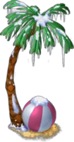 Frozen Palm Tree Chair Red
