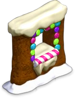 Sugar Gingerbread Wall with Window and Snow