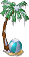 Frozen Palm Tree Chair Blue