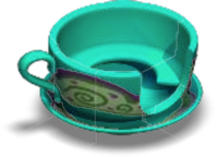 Tea Cup Seat Color Cyan