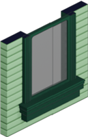 Main Street Facades - Green Siding Window Bottom