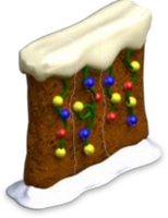 Gingerbread Wall with Lights and Snow