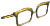Glasses - Large Rectangle Yellow