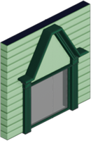 Main Street Facades - Green Siding Window Top