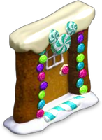 Sugar Gingerbread Wall with Doorway and Snow